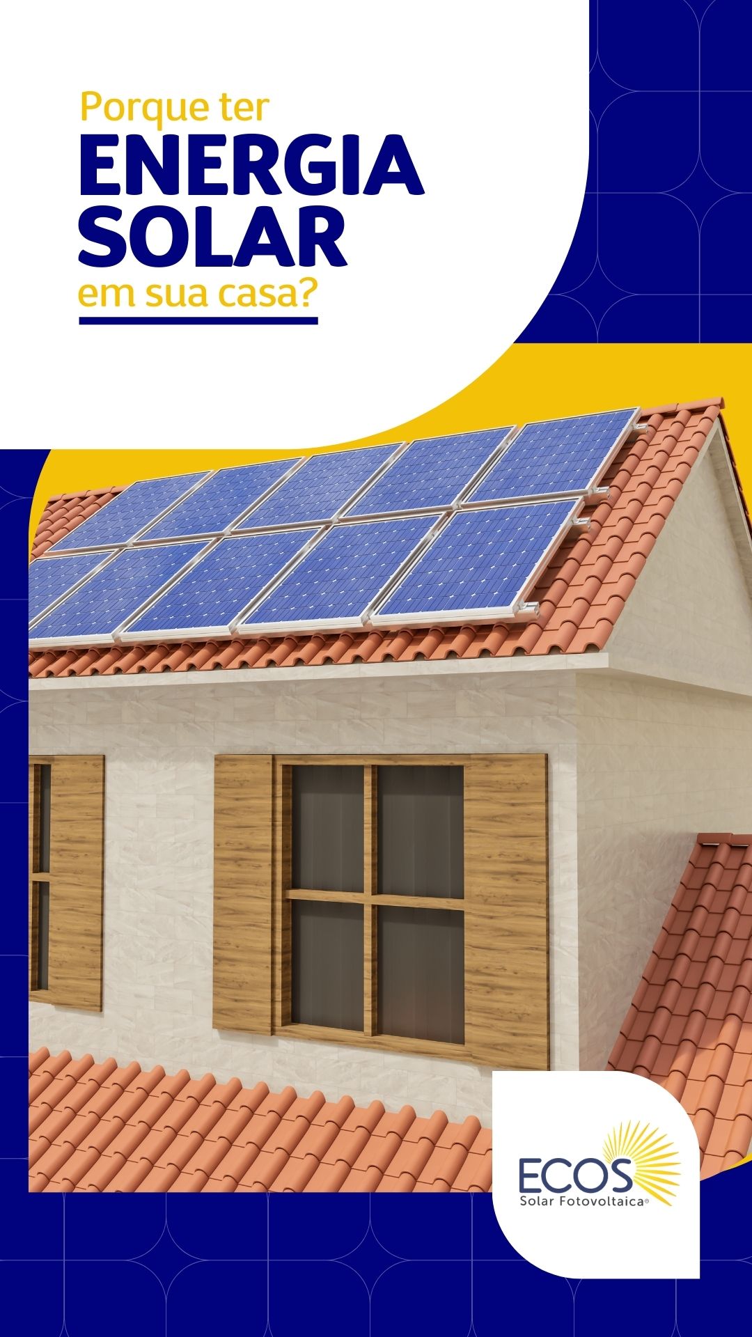 Porque ter energia solar em sua casa — painéis em telhado residencial